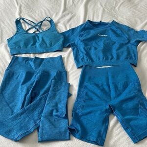 Alphalete OG Revival Vibrant Blue Workout Ensemble. 4 pieces.